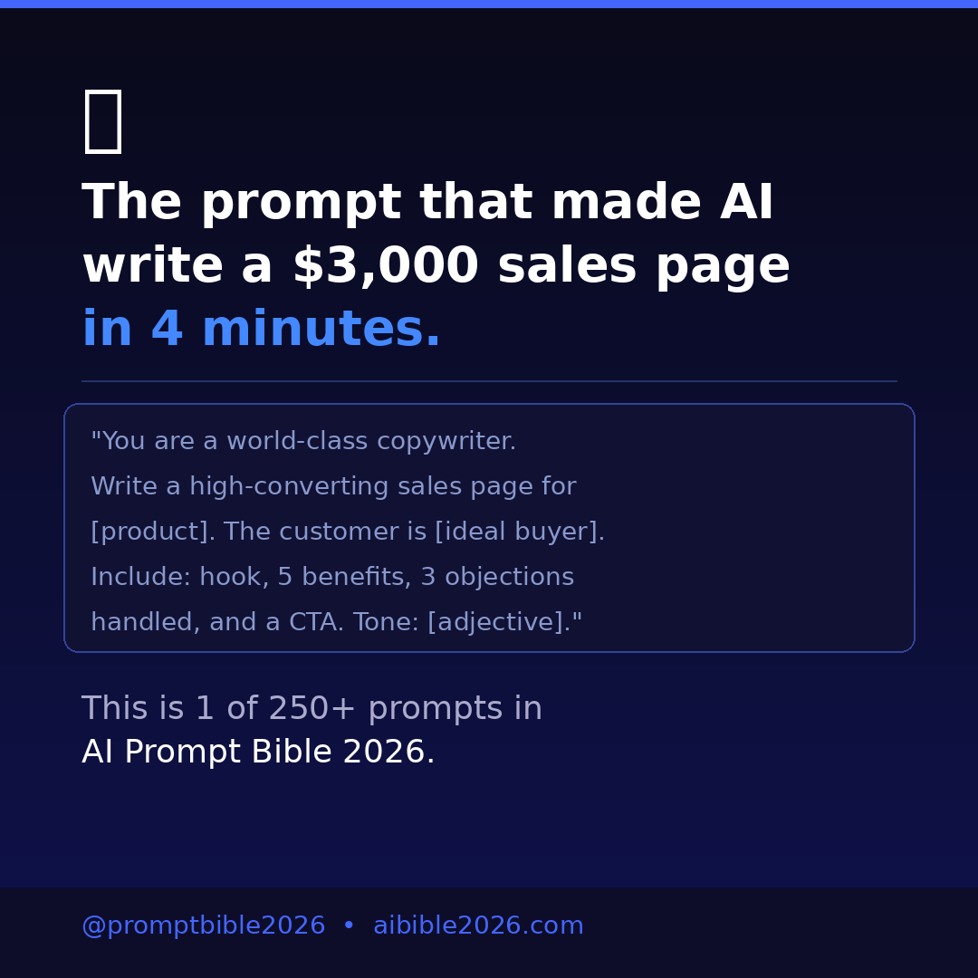 AI Prompt Bible 2026